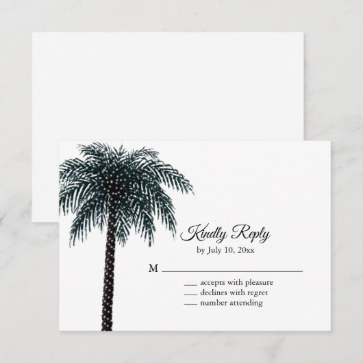 Palm Tree UAWG RSVP Karte (Vorne/Hinten)