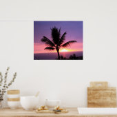 Palm Tree und farbenfrohe Sunset Sky Poster (Küche)