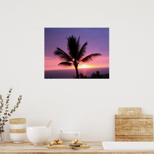 Palm Tree und farbenfrohe Sunset Sky Poster (Küche)