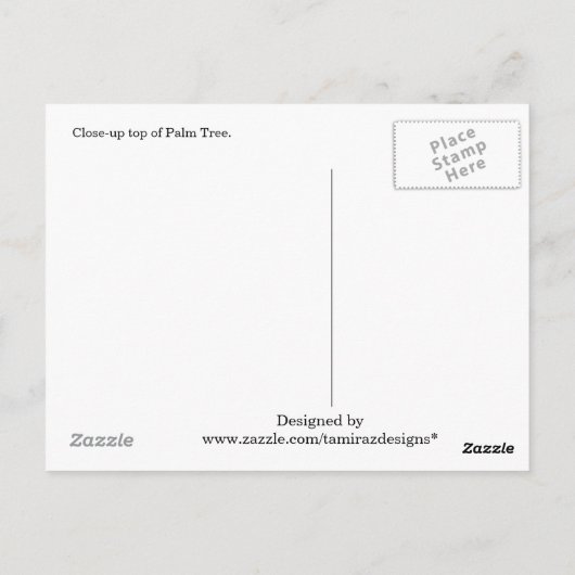 Palm Tree Vacation Grüße Postkarte (Rückseite)