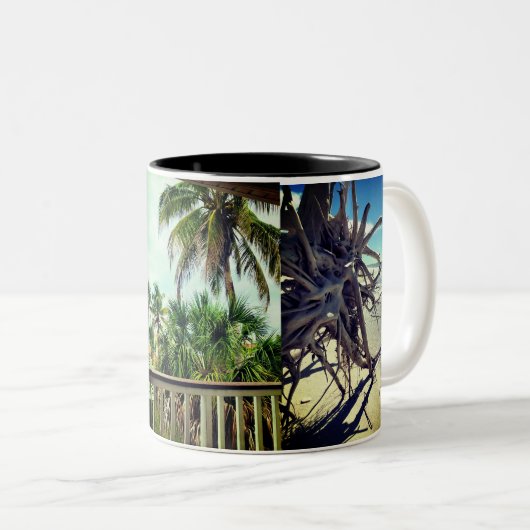 Palm Tree Vacation Life  Zweifarbige Tasse (VorderseiteRechts)
