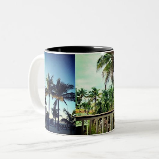 Palm Tree Vacation Life Zweifarbige Tasse (Vorderseite Links)