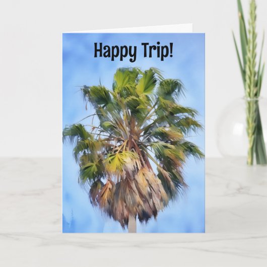 Palm Tree Vacation Tropical Art Trip Card Karte (Vorderseite)