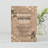 Palm Tree Vintag Beach Bridal Einladungen (Stehend Vorderseite)