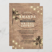 Palm Tree Vintag Beach Bridal Einladungen (Vorne/Hinten)