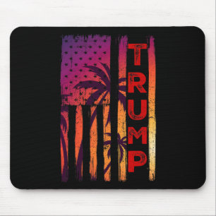 Palm Tree Vintag beängstigende amerikanische Flagg Mousepad