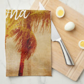 Palm Tree Vintag Geschirrtuch (Viertel Falte)