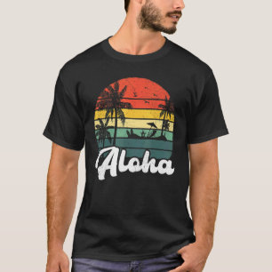 Palm Tree Vintag Retro Sommerurlaub Hawaii Alo T-Shirt
