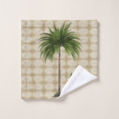 Palm Tree Vintag Tropical Elegant Monogram Badhandtuch Set (Waschlappen)