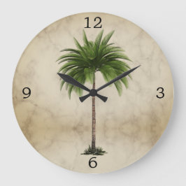 Palm Tree Vintag Tropical Elegante Große Wanduhr
