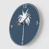 Palm Tree Vintag Tropical Elegante Große Wanduhr (Winkel)