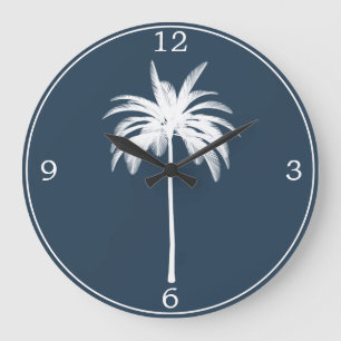 Palm Tree Vintag Tropical Elegante Große Wanduhr