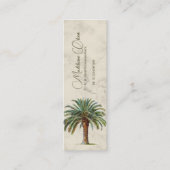 Palm Tree Vintag Tropical Elegante Mini Visitenkarte (Vorderseite)