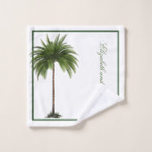 Palm Tree Vintag Tropical Elegante Paar Badhandtuch Set (Waschlappen)