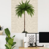 Palm Tree Vintag Tropical Elegante Poster (Heimbüro)