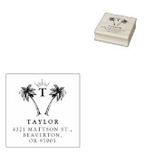 Palm-Tree Vintage Initial- und Familienzusammenfüh Gummistempel (Stempel)