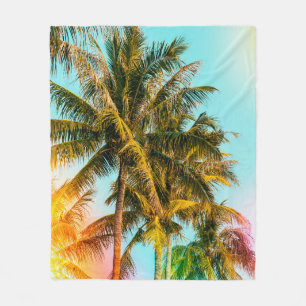 Palm Tree - Vintage Stilbilder und Blitz Fleecedecke