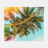 Palm Tree - Vintage Stilbilder und Blitz Fleecedecke (Vorderseite (Horizontal))