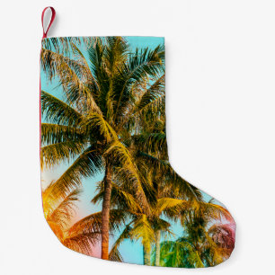Palm Tree - Vintage Stilbilder und Blitz Kleiner Weihnachtsstrumpf