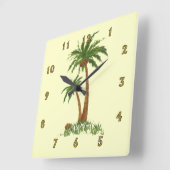 Palm Tree Wall Clock Quadratische Wanduhr (Winkel)