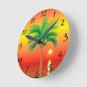 Palm Tree Wall Clock Runde Wanduhr (Winkel)
