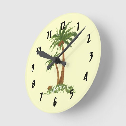 Palm Tree Wall Clock Runde Wanduhr (Winkel)