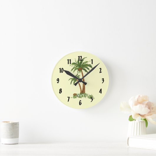 Palm Tree Wall Clock Runde Wanduhr (Zuhause)