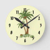 Palm Tree Wall Clock Runde Wanduhr (Vorderseite)