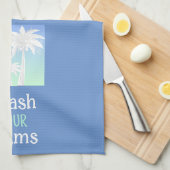 Palm Tree Wash Ihre Palms Beach Island Blue Ombre Geschirrtuch (Viertel Falte)