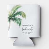Palm Tree Wasserfarbe Personalisiert Bachelorette Dosenkühler (Rückseite)