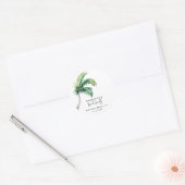 Palm Tree Wasserfarbe Personalisiert Bachelorette Runder Aufkleber (Umschlag)