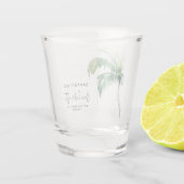 Palm Tree Wasserfarbe Personalisiert Bachelorette Schnapsglas (Rückseite)