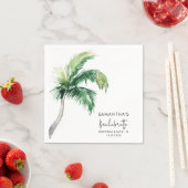 Palm Tree Watercolor Bachelorette Paper Serviette (Beispiel)