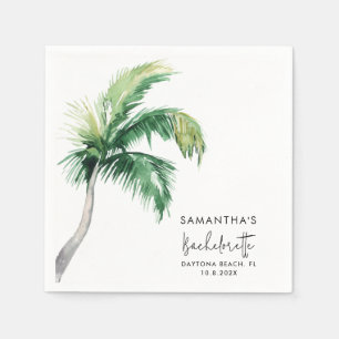 Palm Tree Watercolor Bachelorette Paper Serviette