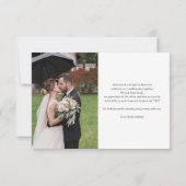 Palm Tree Watercolor Foto Hochzeit Dankeskarte (Rückseite)