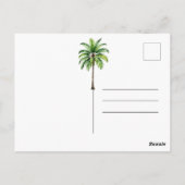 Palm Tree Watercolor Tropical Vielen Dank Postkarte (Rückseite)