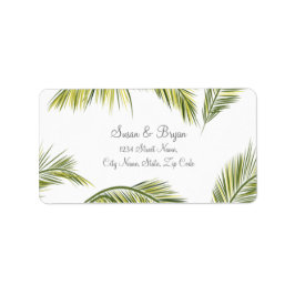 Palm Tree Wedding Address Label Adressaufkleber
