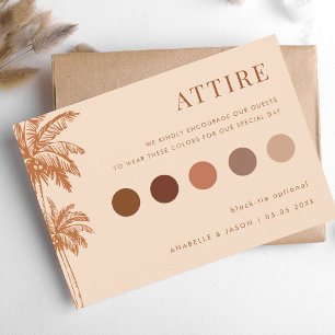 Palm Tree Wedding Atture Guest Dress Code Card Begleitkarte
