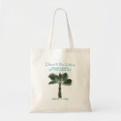 Palm Tree Wedding Begrüßung Gäste Tote Tasche (Vorne)