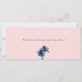 Palm Tree Wedding Boarding Pass Einladung (Rückseite)