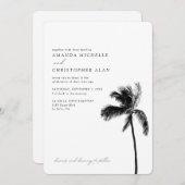 Palm Tree Wedding Custom Beach Foto Einladung (Vorne/Hinten)