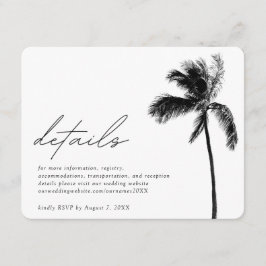 Palm Tree Wedding Details - Eintrittskarte Begleitkarte