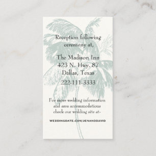 Palm Tree Wedding Enclosure Card Begleitkarte
