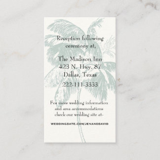 Palm Tree Wedding Enclosure Card Begleitkarte