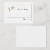 Palm Tree Wedding/Escort Card Platzkarte (Vorne/Hinten)