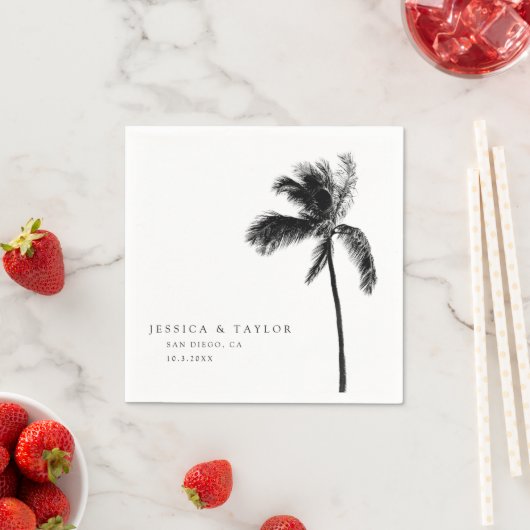 Palm Tree Wedding Modern Custom Cocktail Napkins Serviette (Beispiel)