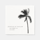 Palm Tree Wedding Modern Custom Cocktail Napkins Serviette (Vorderseite)