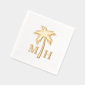 Palm Tree Wedding Monogram Servietten Mit Folie (Links)