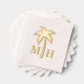 Palm Tree Wedding Monogram Servietten Mit Folie (Insitu (Gestapelt))