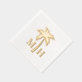 Palm Tree Wedding Monogram Servietten Mit Folie (Rechts)